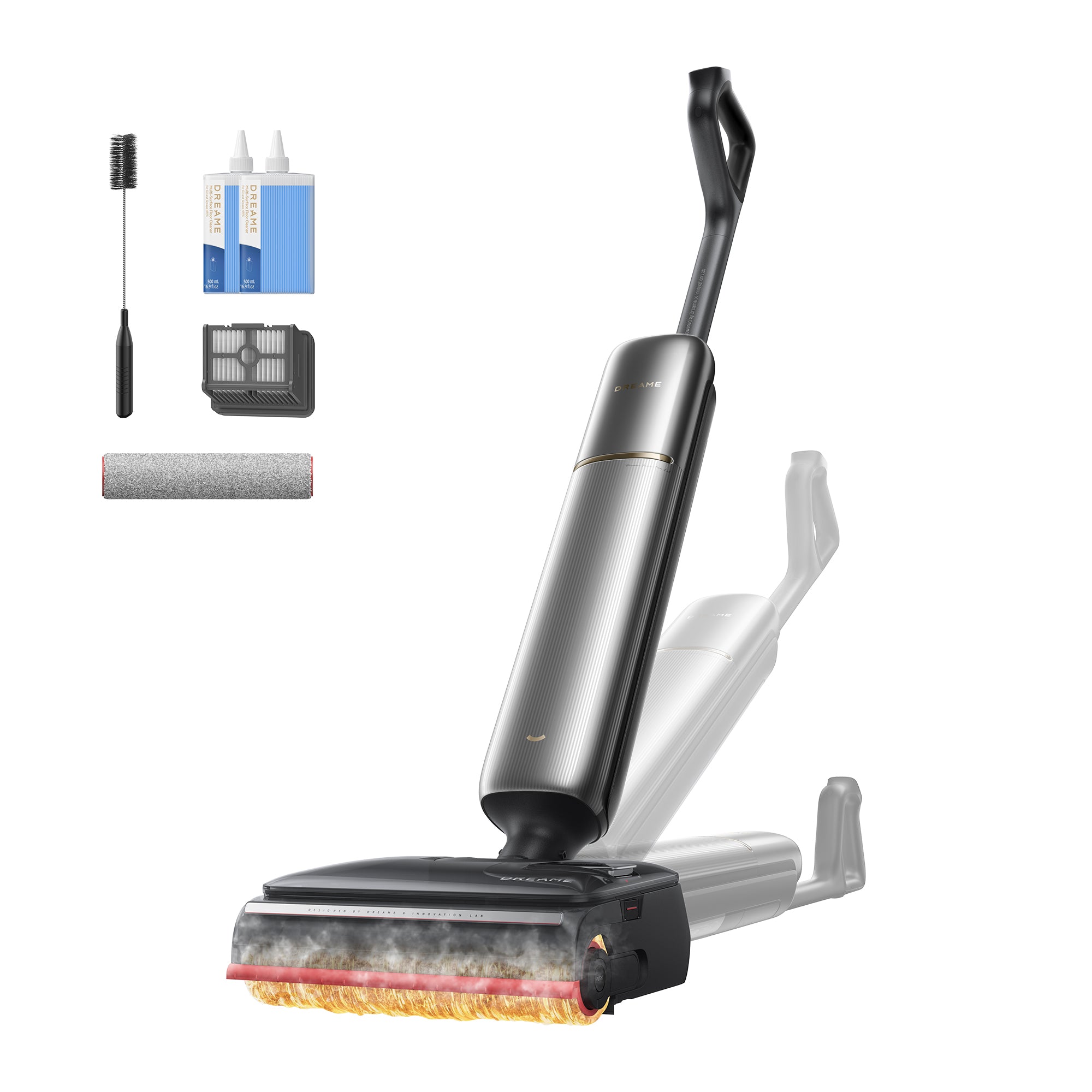 DREAME T16 Pro Heat-A Aspirateur Laveur, ultra-fin (9,85 cm), lavage à l'eau chaude (90 °C), dégraissage, triple nettoyage anti-enchevêtrement, pression de 30 kPa