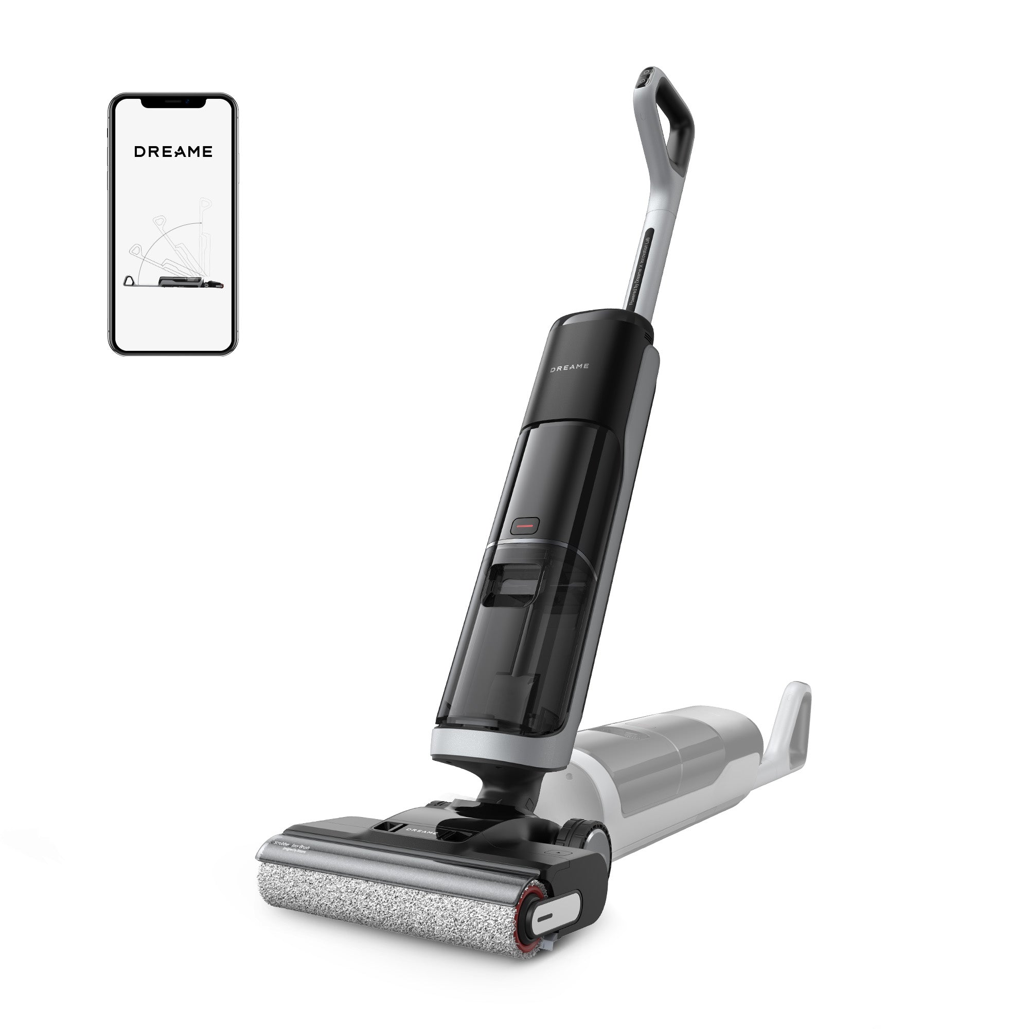 dreame H14 AE Aspirateur Laveur, 18 000 Pa, Lavage à l'eau Claire, Design Plat, Brosse à Deux Bords, 100% Anti-Nœuds, Lavage/Séchage de la Brosse 60 °C, Double Rotation, Détection de la Saleté, App