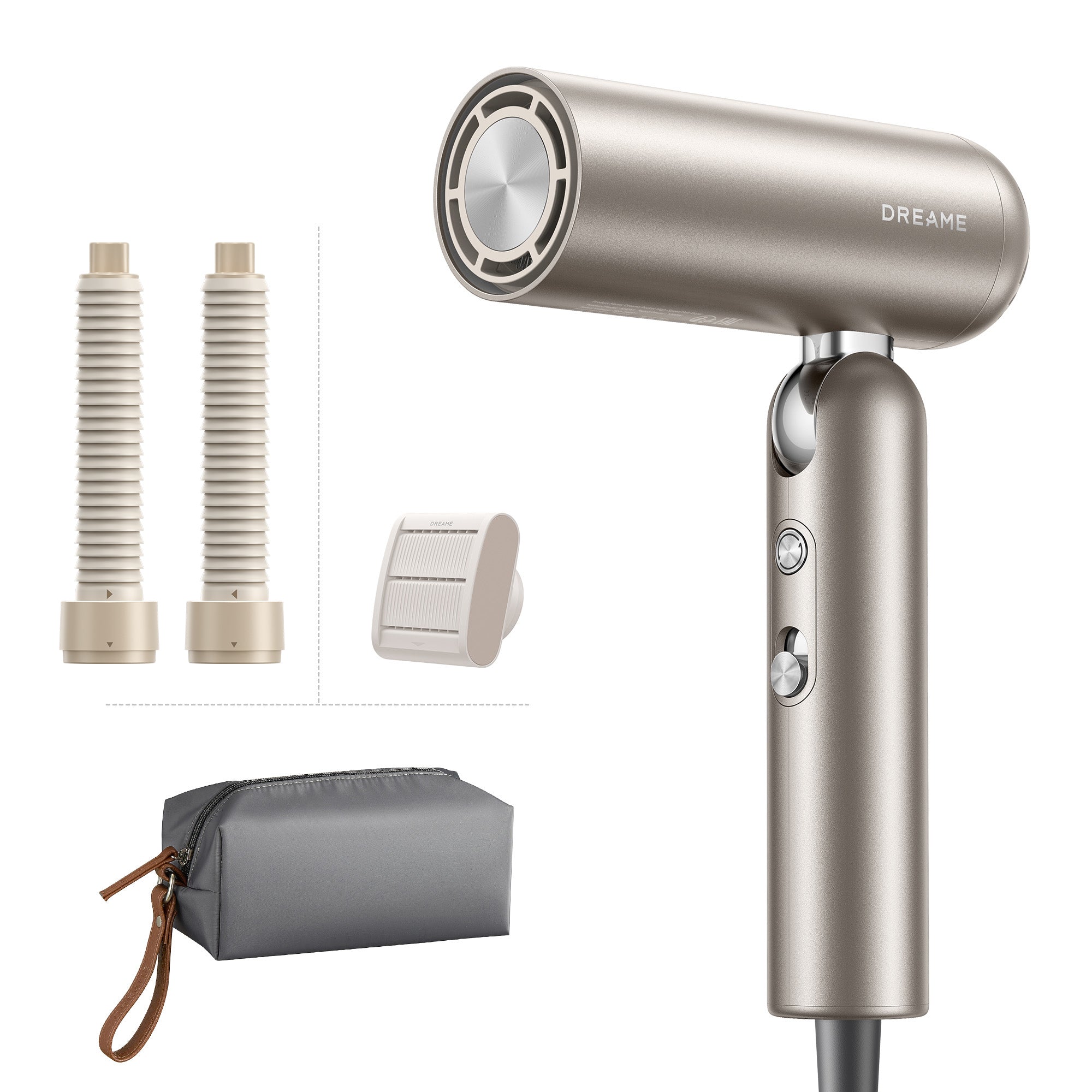 DREAME Pocket Neo 2 Sèche-cheveux à grande vitesse, 3 formes pliables, 300 g, moteur de 110 000 tr/min, 300 millions d'ions négatifs/cm³, température constante de 57°C, séchage NTC 40 s, silencieux