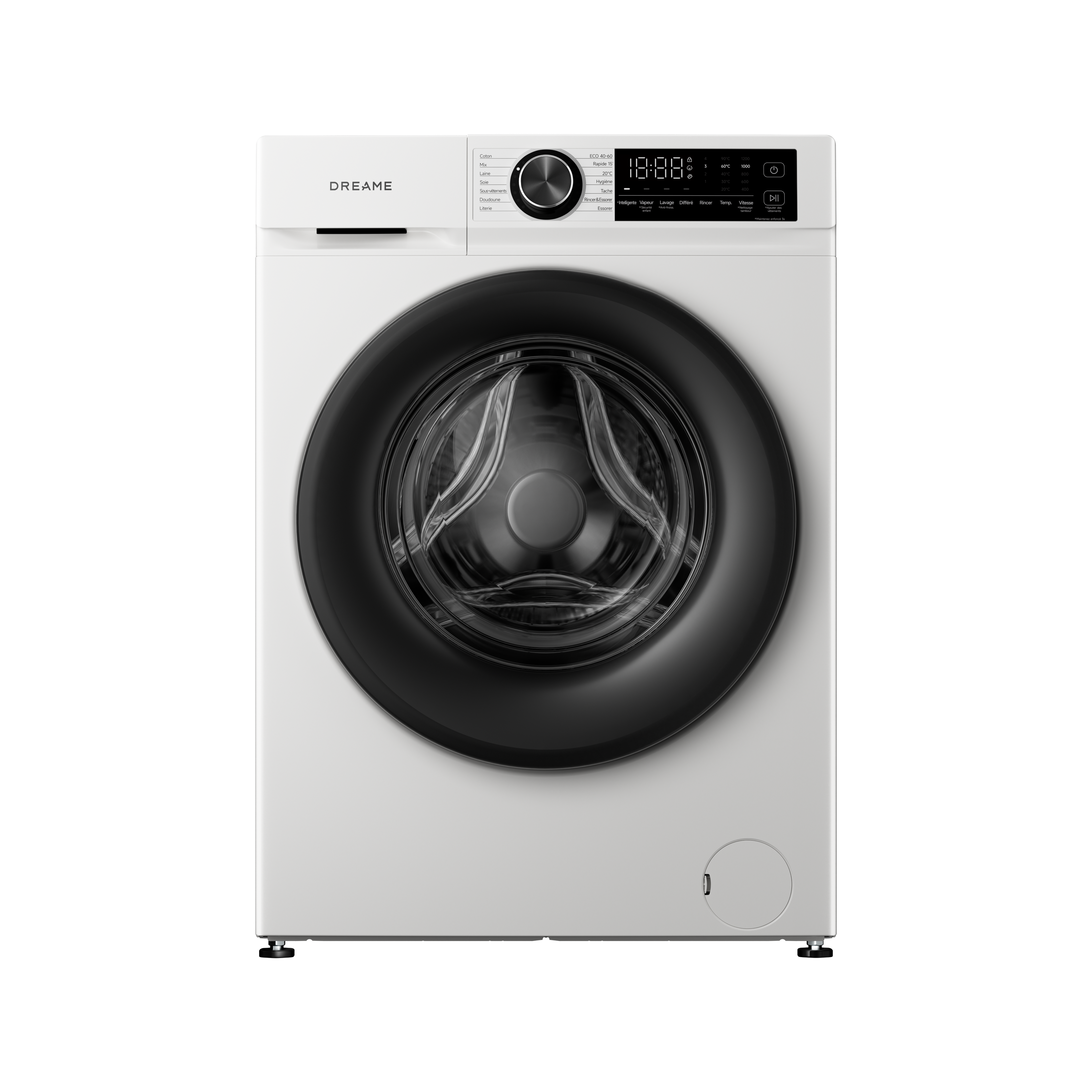 DREAME Lave-linge Slim Série S-Ultra, Corps mince de 530 mm, Tambour grand 530 mm, Moteur Direct Drive, Soin des couleurs à l’eau froide, Stérilisation vapeur et élimination des acariens, Anti-froissage